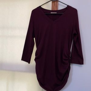 Full Moon Ruched Plum Maternity Top